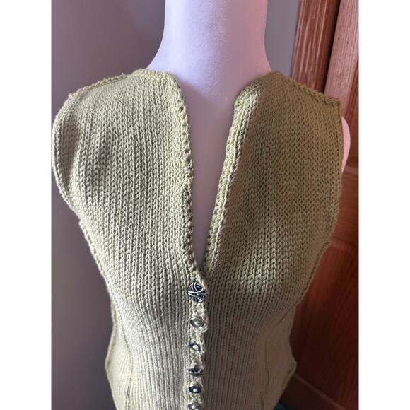 Boho Style Pure Handknit Sweater Vest Small/Medium - Picture 3 of 6
